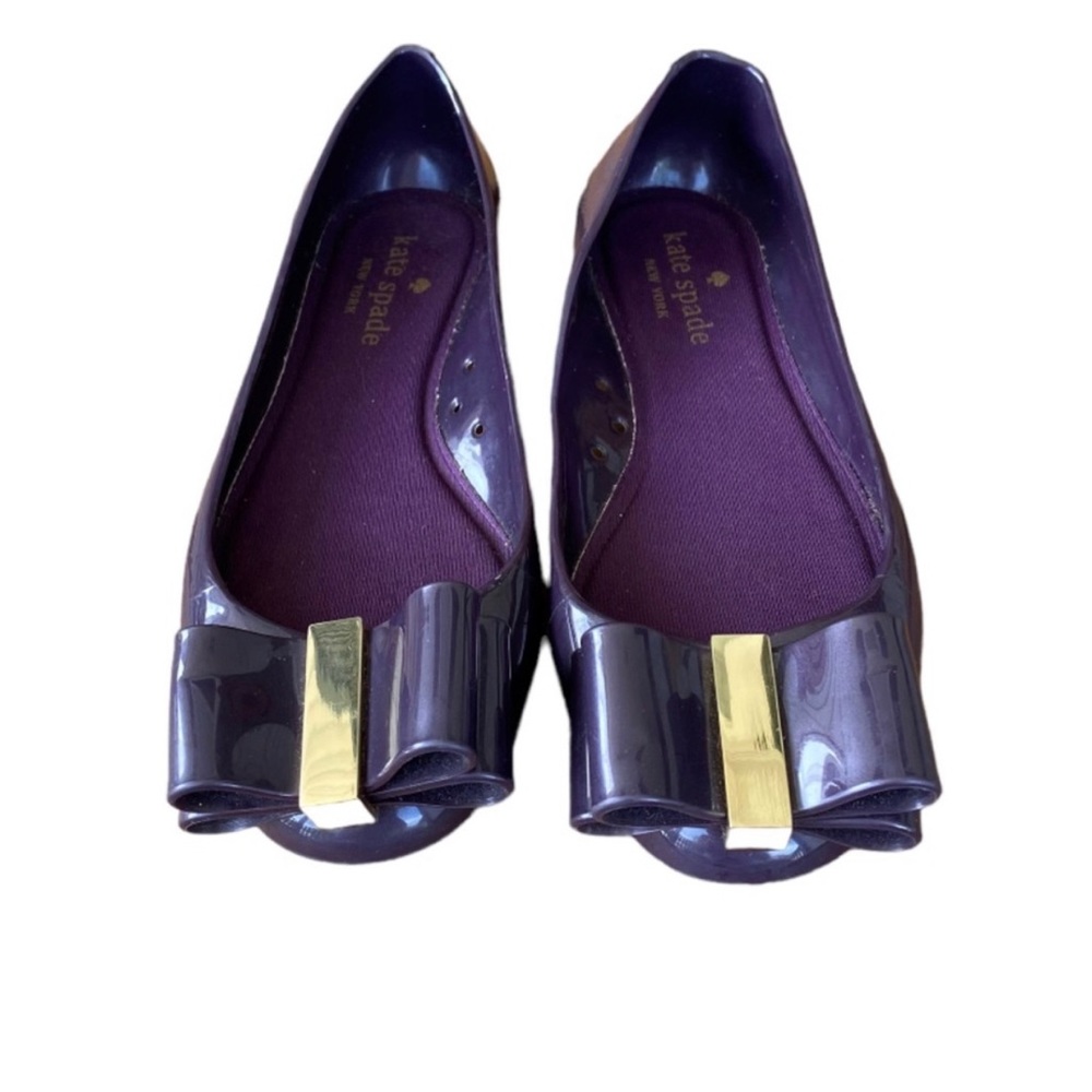 Kate Spade New York Purple Jelly Bow Ballerina Flats Size 6